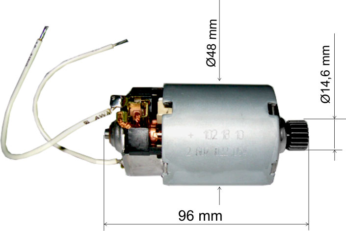 Motor curent continu 18V, 2607022974 (imagine pentru) Motor curent continu 18V, 2607022974