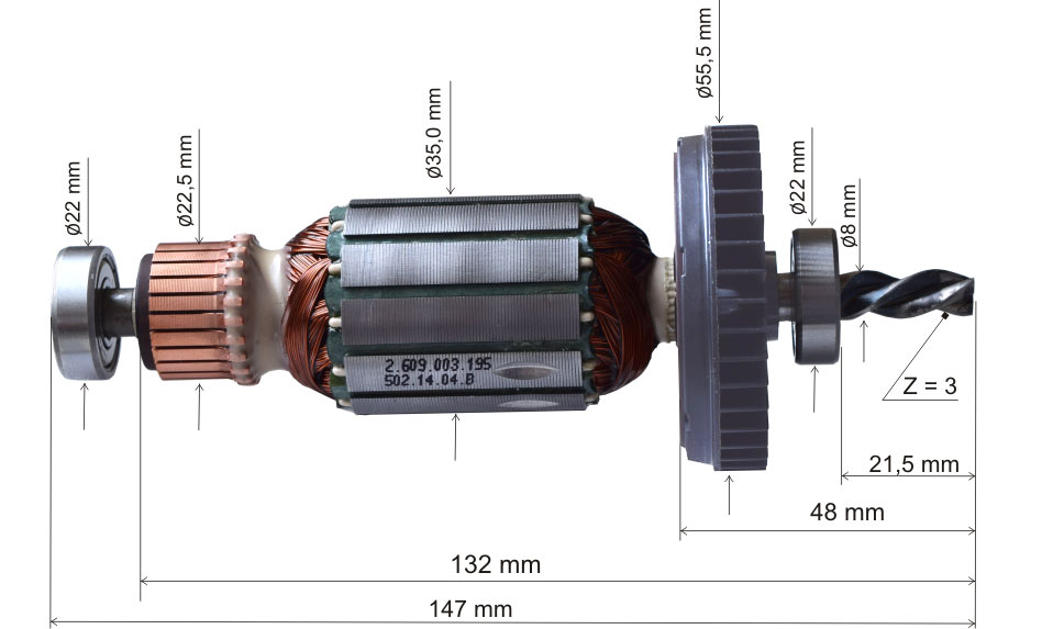 Rotor PSB 750, 2609003195 (imagine pentru) Rotor PSB 750, 2609003195